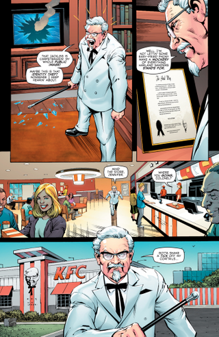 Illustration for article titled Colonel Sanders Battles Himself In DC And KFC'S New Crossover Comic